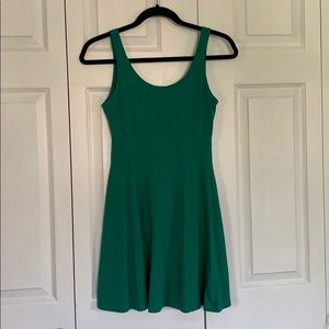 EXPRESS Emerald green skater dress!